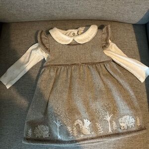 Adorable Brown and Cream Baby Dress